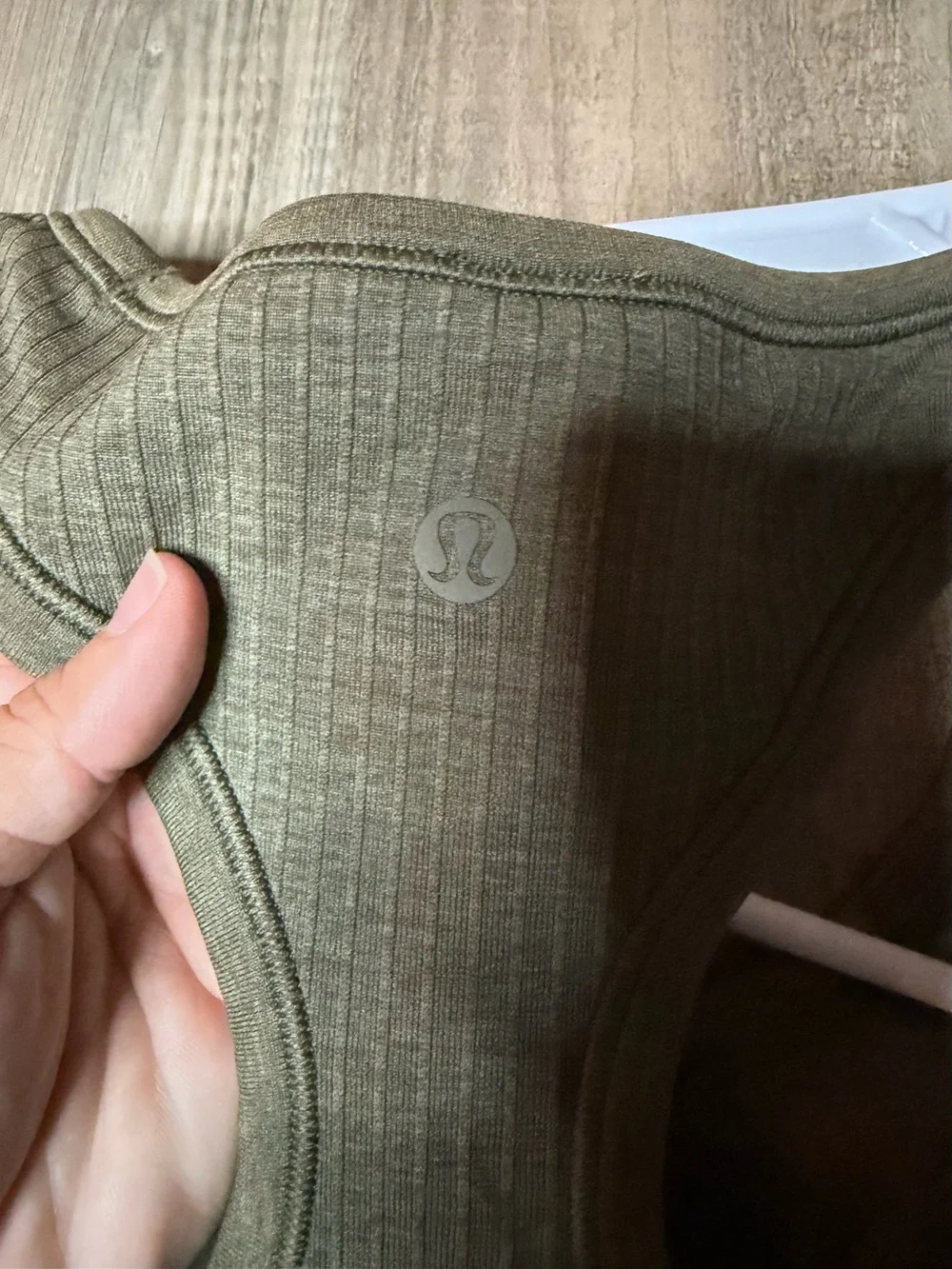 Lululemon EBB to Street Cropped Tank Sz 12 *Olive Green